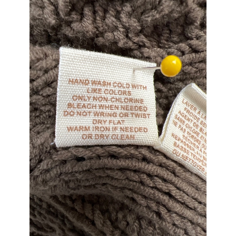 Free People Cable Knit Cardigan Womens Large Brown Short Sleeve Tie Front - Picture 4 of 8